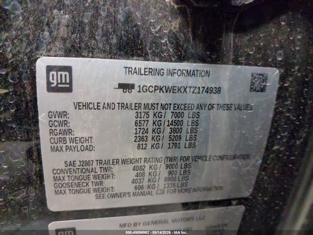 1GCPKWEKXTZ174938 Chevrolet Silverado 1500 4wd Short Bed Rst