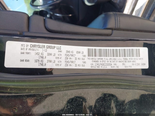 Auction sale of the 2012 Jeep Grand Cherokee Laredo, vin: 1C4RJFAG8CC232934, lot number: 45096602