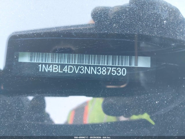 1N4BL4DV3NN387530 Nissan Altima Sv Fwd