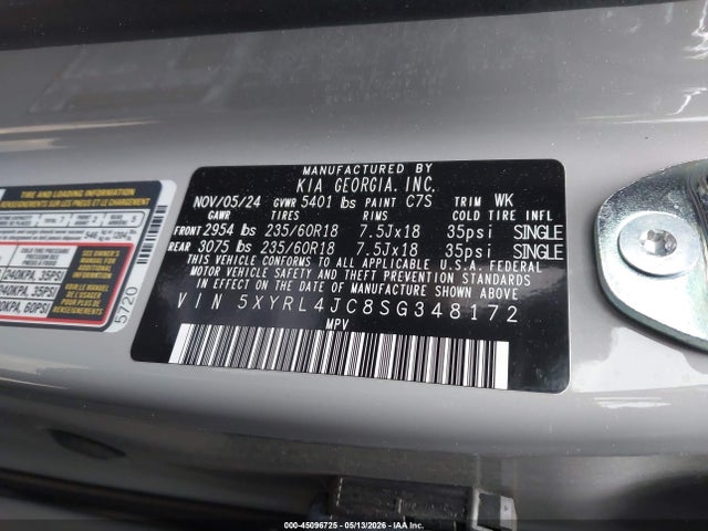 KIA SORENTO S 2025 5XYRL4JC8SG348172 Image 9