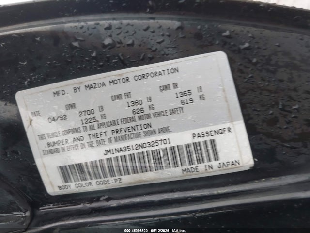 45096820 :رقم المزاد ، JM1NA3512N0325701 vin ، 1992 Mazda Mx-5 Miata مزاد بيع