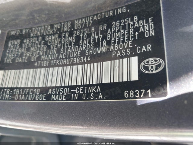 4T1BF1FK0HU798344 Toyota CAMRY LE