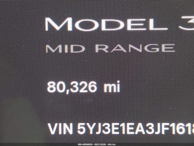 Продаж на аукціоні авто 2018 Tesla Model 3 Long Range/mid Range, vin: 5YJ3E1EA3JF161855, номер лоту: 45096928
