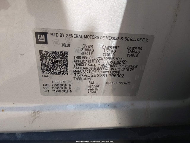 Aukcja sprzedaży 2019 Gmc Terrain Denali, vin: 3GKALSEX7KL196302, numer aukcji: 45096973