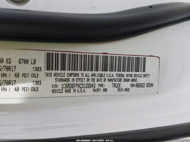 2015 Ram 1500 Hfe Express მანქანა იყიდება აუქციონზე, vin: 1C6RR6ZM7FS638238, აუქციონის ნომერი: 45096992