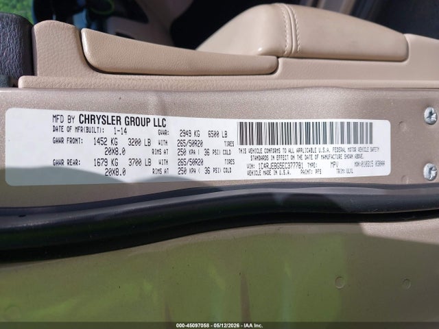 Aukcja sprzedaży 2014 Jeep Grand Cherokee Limited, vin: 1C4RJEBG5EC377781, numer aukcji: 45097058
