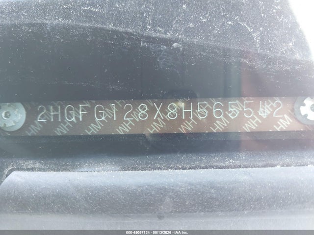 45097124 :رقم المزاد ، 2HGFG128X8H565542 vin ، 2008 Honda Civic Ex مزاد بيع