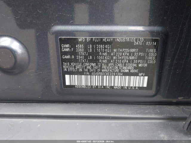 Aukcja sprzedaży 2014 Subaru Outback 2.5i Premium, vin: 4S4BRBDC8E3291394, numer aukcji: 45097142