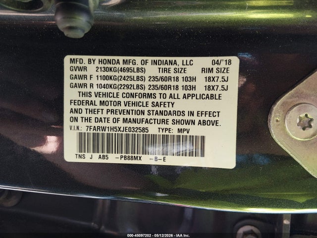 7FARW1H5XJE032585 Honda CR-V EX