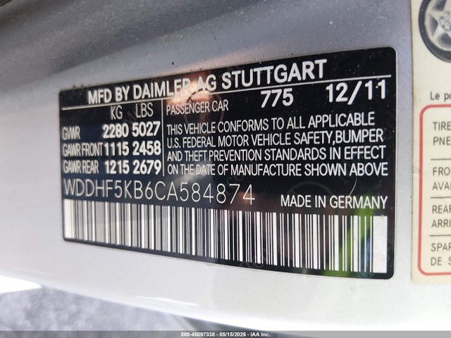Aukcja sprzedaży 2012 Mercedes-benz E 350, vin: WDDHF5KB6CA584874, numer aukcji: 45097338