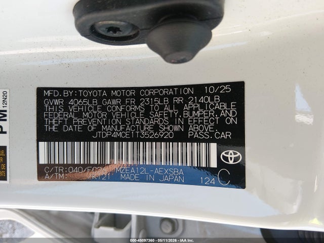 Toyota COROLLA SE 2026 JTDP4MCE1T3526920 Image 9