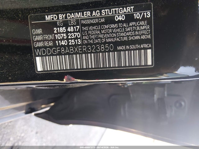 Aukcja sprzedaży 2014 Mercedes-benz C 300 Sport 4matic, vin: WDDGF8ABXER323850, numer aukcji: 45097373