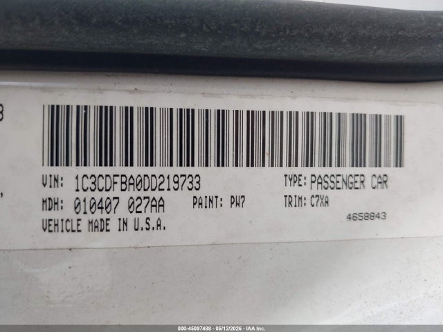 Продажа на аукционе авто 2013 Dodge Dart Rallye, vin: 1C3CDFBA0DD219733, номер лота: 45097488
