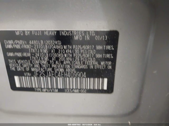 45097502 :رقم المزاد ، JF2SJAEC4EH409904 vin ، 2014 Subaru Forester 2.5i Premium مزاد بيع