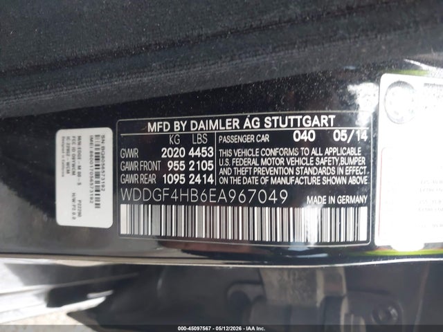 45097567 :رقم المزاد ، WDDGF4HB6EA967049 vin ، 2014 Mercedes-benz C 250 Sport مزاد بيع