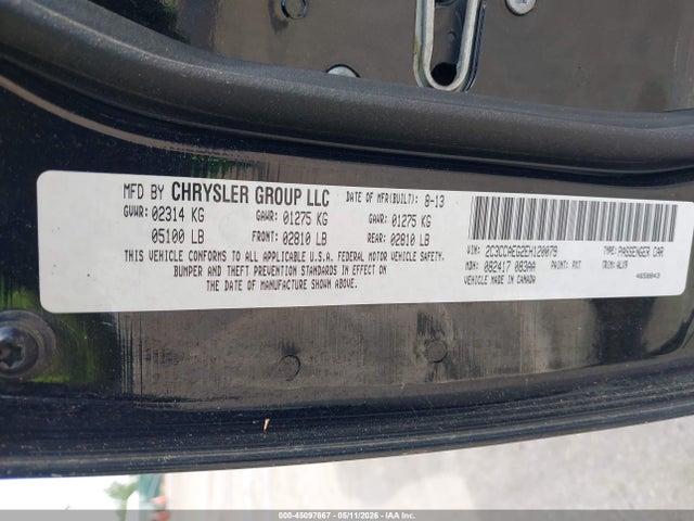 Aukcja sprzedaży 2014 Chrysler 300c, vin: 2C3CCAEG2EH120079, numer aukcji: 45097667