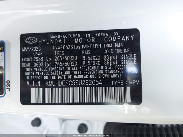 Genesis Gv80 3.5t Advanced Awd 2025 KMUHDESC5SU292054 Image 9