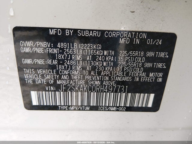 Subaru Forester Limited 2024 JF2SKAKC0RH497731 Image 9