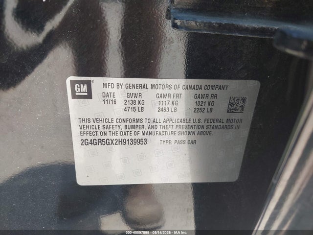 Aukcja sprzedaży 2017 Buick Regal Turbo Premium Ii, vin: 2G4GR5GX2H9139953, numer aukcji: 45097855