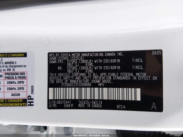 45097872 :رقم المزاد ، 2T2GGCEZ3TC099888 vin ، 2026 Lexus Nx 350 Premium مزاد بيع