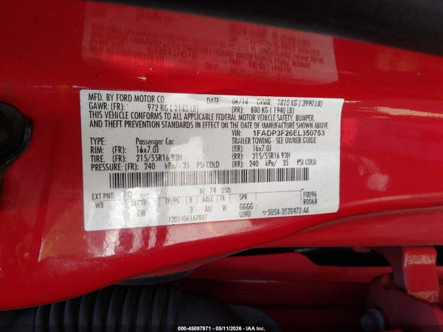 Продажа на аукционе авто 2014 Ford Focus Se, vin: 1FADP3F26EL350753, номер лота: 45097971