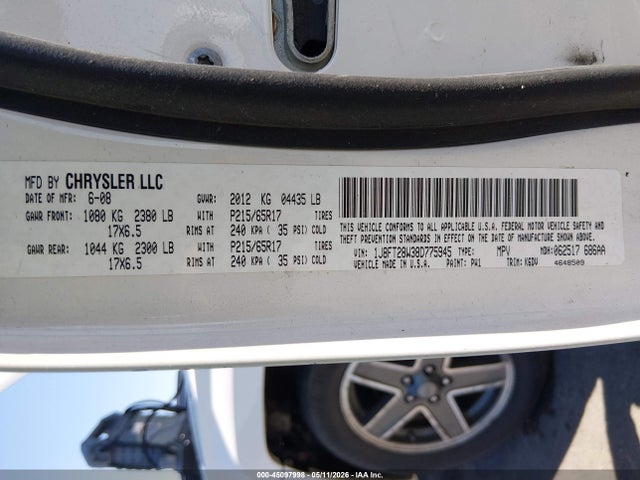 Aukcja sprzedaży 2008 Jeep Patriot Sport, vin: 1J8FT28W38D775945, numer aukcji: 45097998