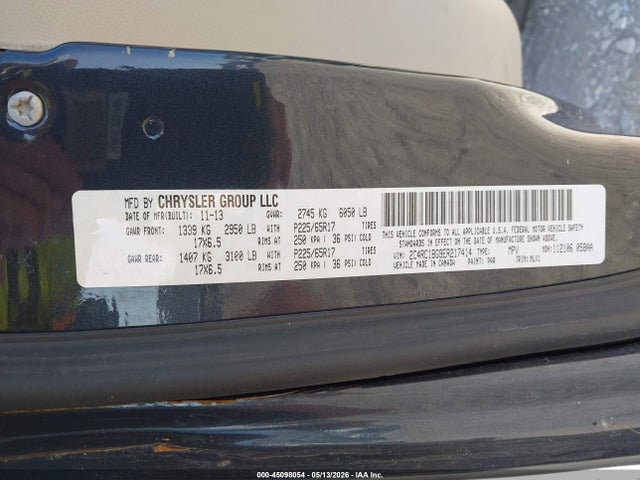 Aukcja sprzedaży 2014 Chrysler Town & Country Touring, vin: 2C4RC1BG9ER217414, numer aukcji: 45098054