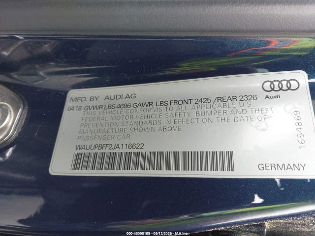 Aukcja sprzedaży 2018 Audi A3 E-tron 1.4t Premium/1.4t Tech Premium, vin: WAUUPBFF2JA116622, numer aukcji: 45098109