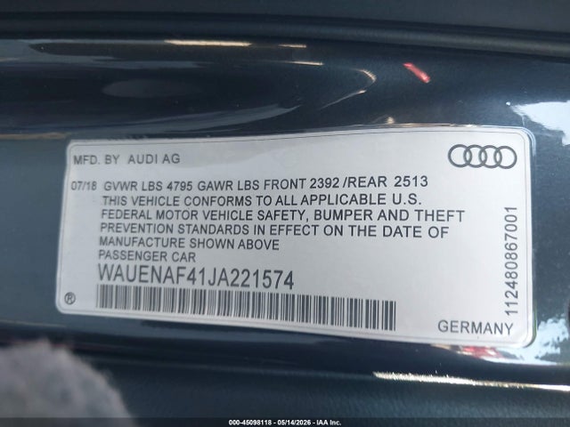 WAUENAF41JA221574 Audi A4 2.0t Premium