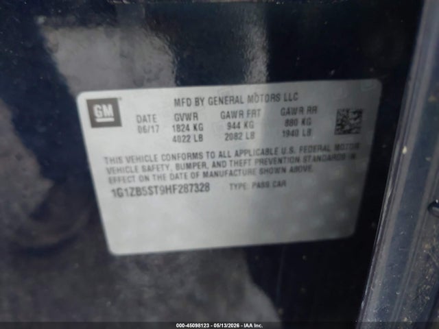 1G1ZB5ST9HF287328 Chevrolet MALIBU LS