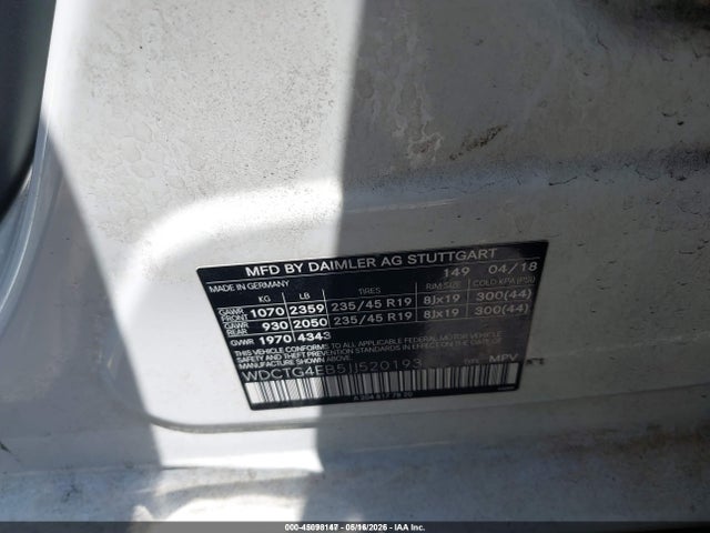WDCTG4EB5JJ520193 Mercedes-Benz GLA 250