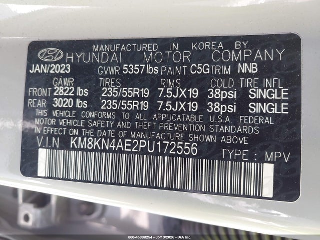 2023 Hyundai Ioniq 5 Sel მანქანა იყიდება აუქციონზე, vin: KM8KN4AE2PU172556, აუქციონის ნომერი: 45098254