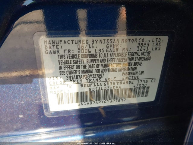 Aukcja sprzedaży 2016 Nissan Sentra, vin: 3N1AB7APXGY327897, numer aukcji: 45098257
