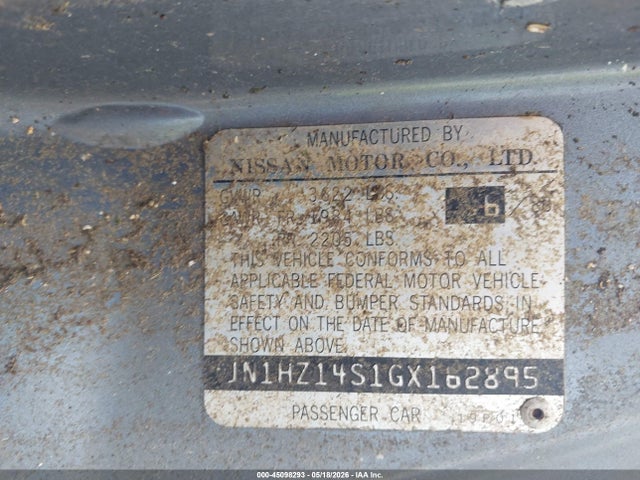 Aukcja sprzedaży 1986 Nissan 300zx, vin: JN1HZ14S1GX162895, numer aukcji: 45098293