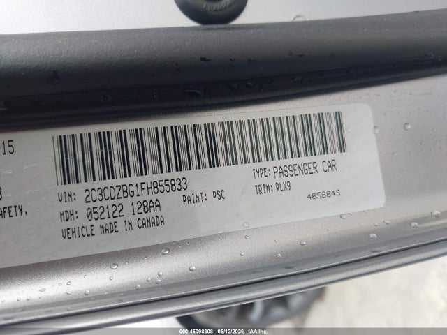 Dodge Challenger Sxt Plus 2015 2C3CDZBG1FH855833 Image 9