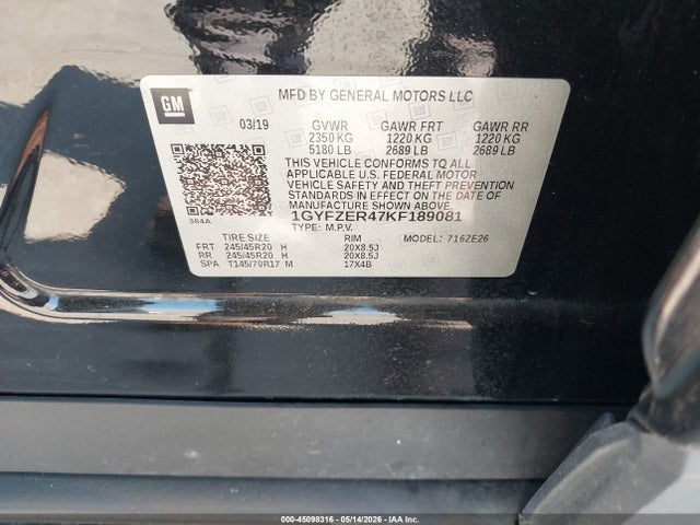 Cadillac XT4 SPORT 2019 1GYFZER47KF189081 Image 9