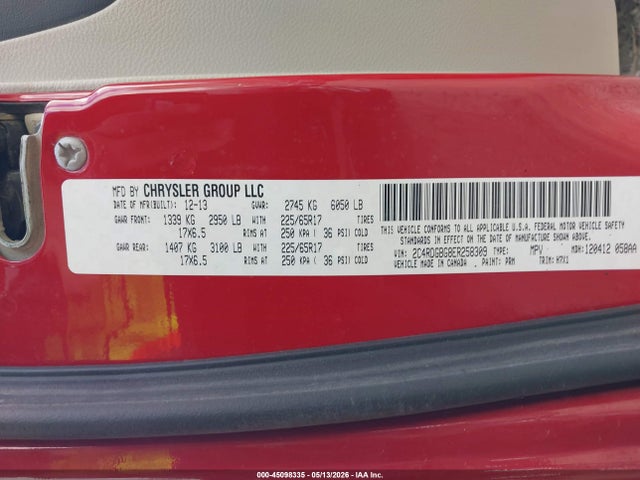 2014 Dodge Grand Caravan American Value Pkg/se/se 30th Anniversary მანქანა იყიდება აუქციონზე, vin: 2C4RDGBG8ER258309, აუქციონის ნომერი: 45098335