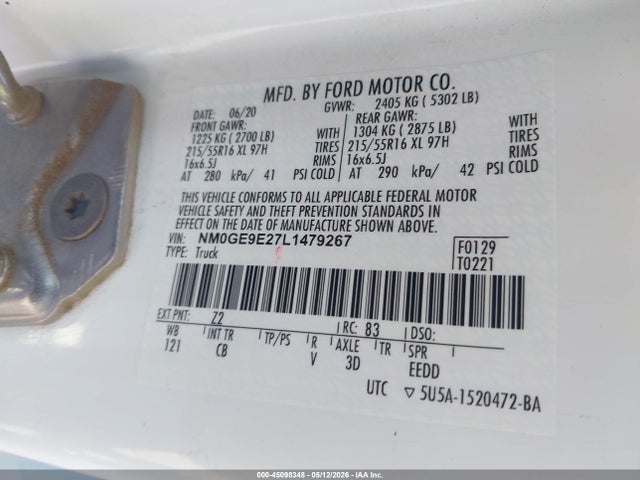 Ford Transit Connect Xl Passenger 2020 NM0GE9E27L1479267 Image 9