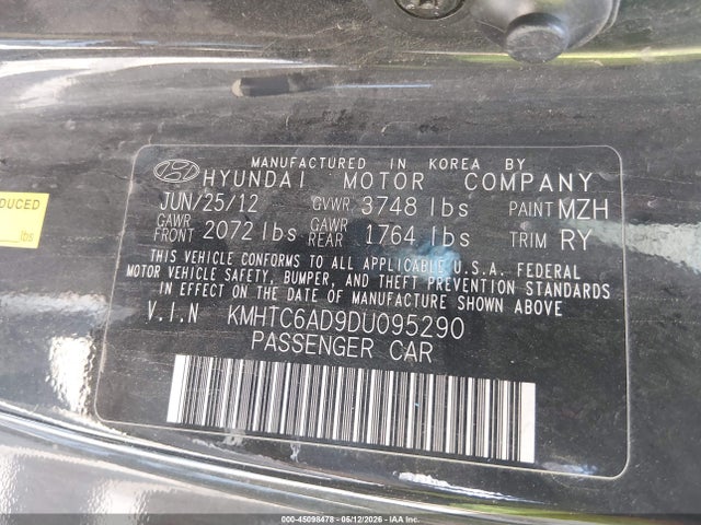 Продаж на аукціоні авто 2013 Hyundai Veloster Base W/gray, vin: KMHTC6AD9DU095290, номер лоту: 45098478