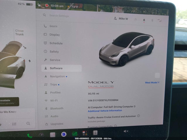 45098502 :رقم المزاد ، 5YJYGDEFXLF039994 vin ، 2020 Tesla Model Y Long Range Dual Motor All-wheel Drive/performance Dual Motor All-wheel Drive مزاد بيع