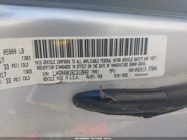 Продажа на аукционе авто 2006 Jeep Grand Cherokee Laredo, vin: 1J4GR48K26C312842, номер лота: 45098554