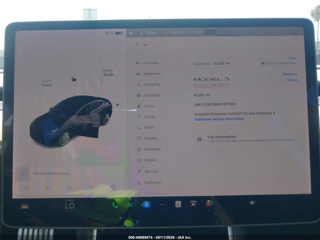 Продажа на аукционе авто 2019 Tesla Model 3 Long Range/performance, vin: 5YJ3E1EB2KF237284, номер лота: 45098574