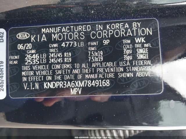 Auction sale of the 2021 Kia Sportage Sx Turbo, vin: KNDPR3A6XM7849168, lot number: 45098590