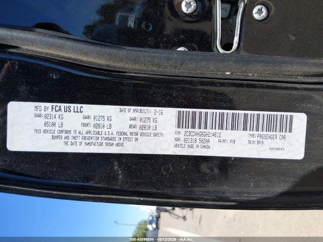 45098595 :رقم المزاد ، 2C3CDXHG6GH214612 vin ، 2016 Dodge Charger Sxt مزاد بيع