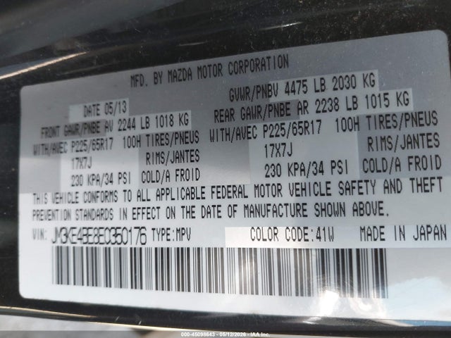 Mazda CX-5 SPORT 2014 JM3KE4BE8E0350176 Image 9