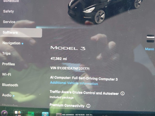 Aukcja sprzedaży 2022 Tesla Model 3 Rear-wheel Drive, vin: 5YJ3E1EA7NF331771, numer aukcji: 45098658