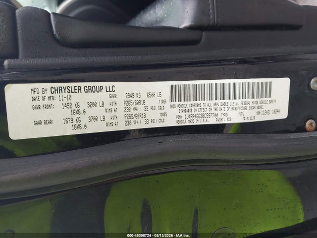 Продаж на аукціоні авто 2011 Jeep Grand Cherokee Laredo, vin: 1J4RR4GG3BC597700, номер лоту: 45098724