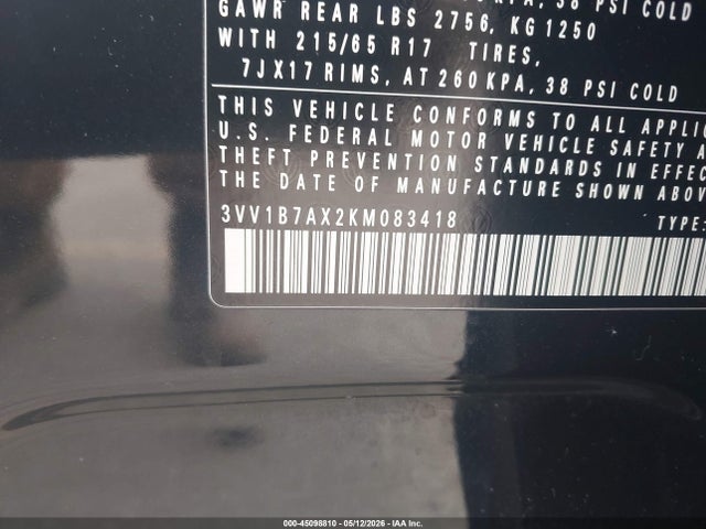 3VV1B7AX2KM083418 Volkswagen Tiguan 2.0t S