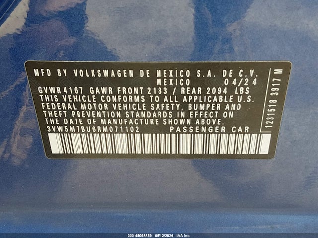 3VW5M7BU6RM071102 Volkswagen Jetta 1.5t S