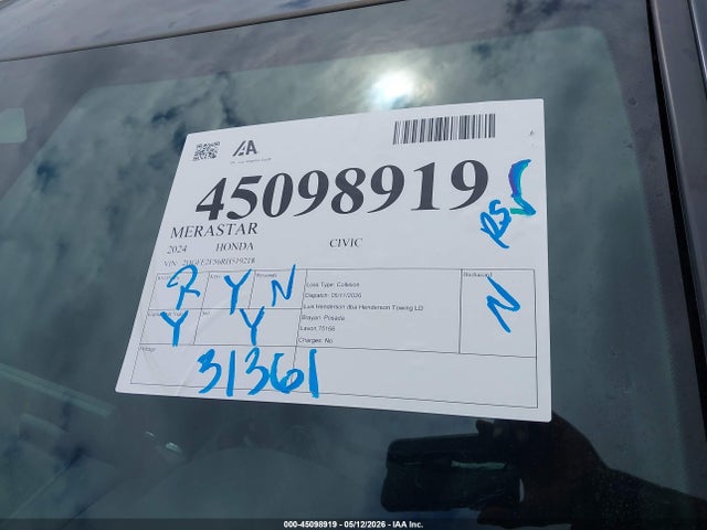 Honda Civic Sport 2024 2HGFE2F56RH519218 Image 18